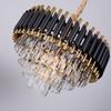 Modern K9 Crystal Chandelier Luxury Black LED Pendant for Home Villa Ceiling Installation With Switch Control for Room Lighting