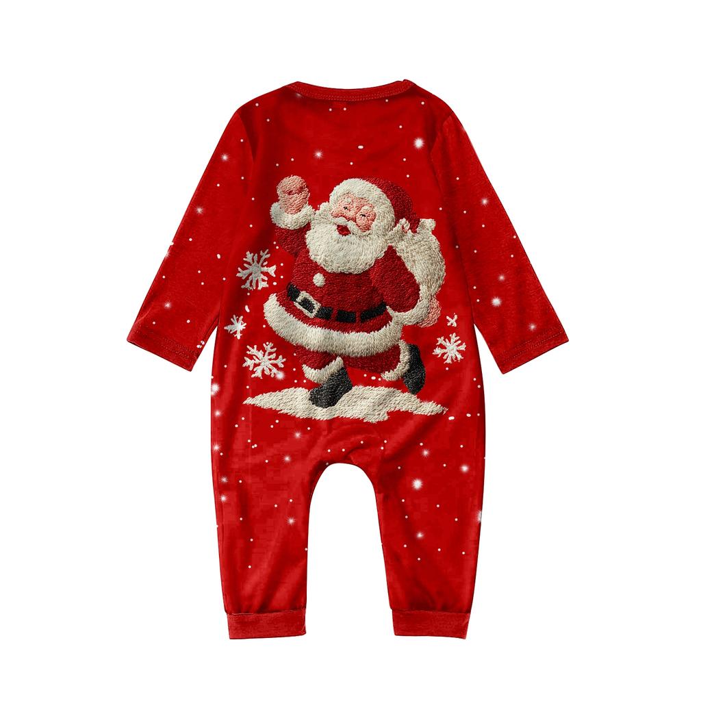 Juledag 3D-trykk Familie Matchende Langermet Topper+Bukser Sett Familie Matchende Sett