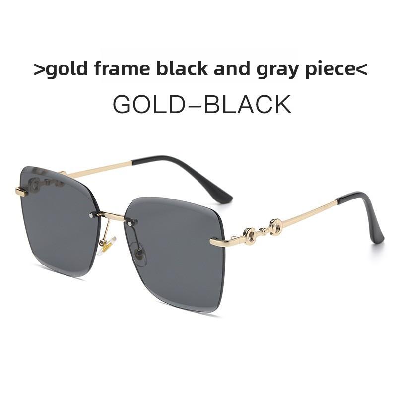 Minimalist Metal Frame Square Sunglasses With Polycarbonate Lenses For Stylish Outdoor Wear Black Gray