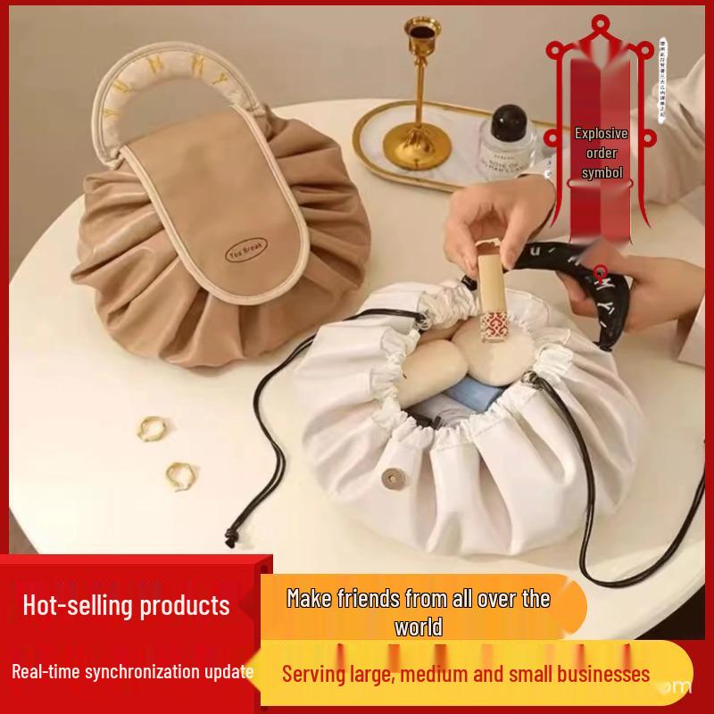 

Популярная косметичка TikTok: Женский водонепроницаемый органайзер для туалетных принадлежностей большой вместимости с затягивающимся шнурком Sakura Pink (1 piece)