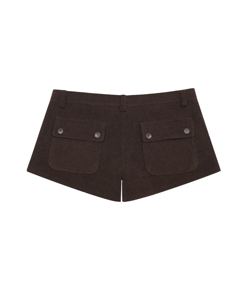 Mileko Low Corduroy Shorts Brown