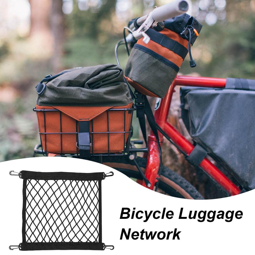 Motorcycle Durable Elastic  Basket Net Cover Black Helmet Net Swivel 4 Hook Buckle Rotating Anti-Fall Bag Accessories
