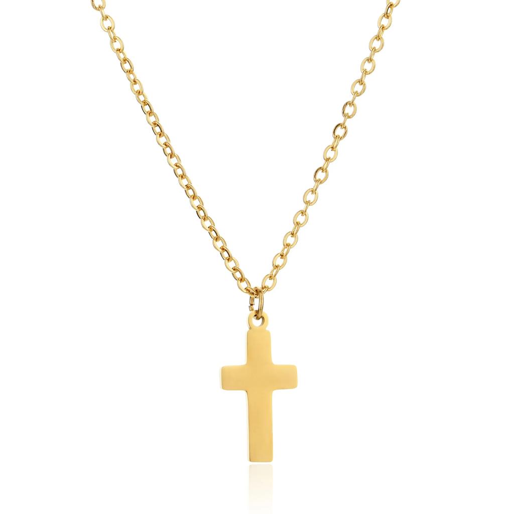 Stainless Steel Cross Necklace For Women Gold Silver Color Waterproof Chain Men Fashion Never Fade Jewelry Accessories