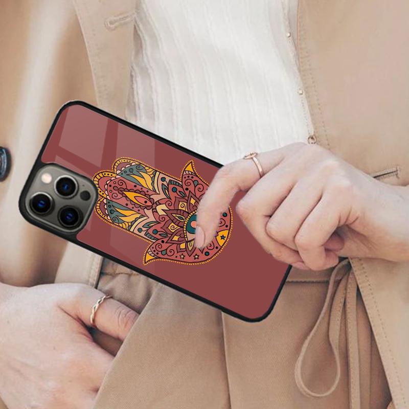 Dot Hamsa Hand Mandala Art Magnetic Phone Case For APPLE iPhone 17 Air 16 14 13 12 Pro Max 15 Plus Wireless Charge MagSafe Cover