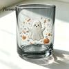 Bicchieri per Whiskey, Succo e Soda Halloween Fantasma Bicchiere, Tumbler Estetico Gradiente Colorato con Carino Motivo Teschio Tumbler Stampa Zucca, Festa Spettrale