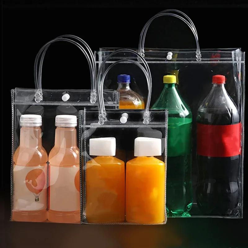 Clear Plastic Gift Bags With Handle Transparent Bag Reusable Tote Bag Pvc Goodie Bags For Wedding Party Supplies, Cosmetic Bag