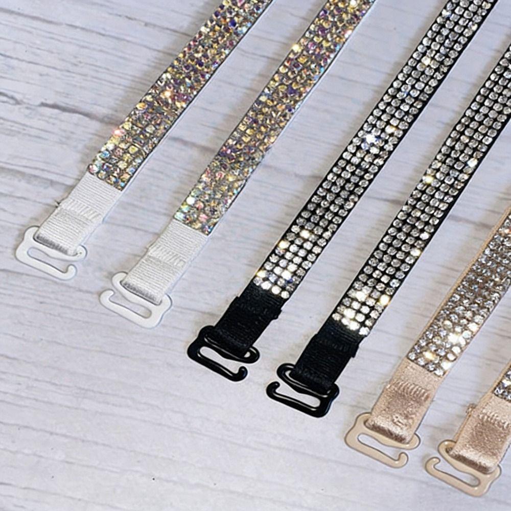1 Pair Invisible Strap Bra Straps Replacement Rhinestone Bra Belts Underwear Band