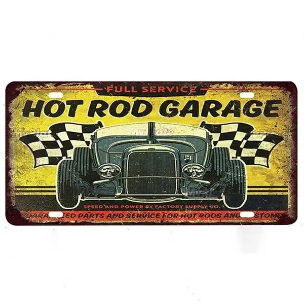FJ Vintage Garage Metal Signs Decor Tin Sign License Plate Decoration Man Cave Plaque Home Wall