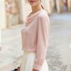 Women's Cowl Neck Long Sleeve Chiffon Blouse Color Top