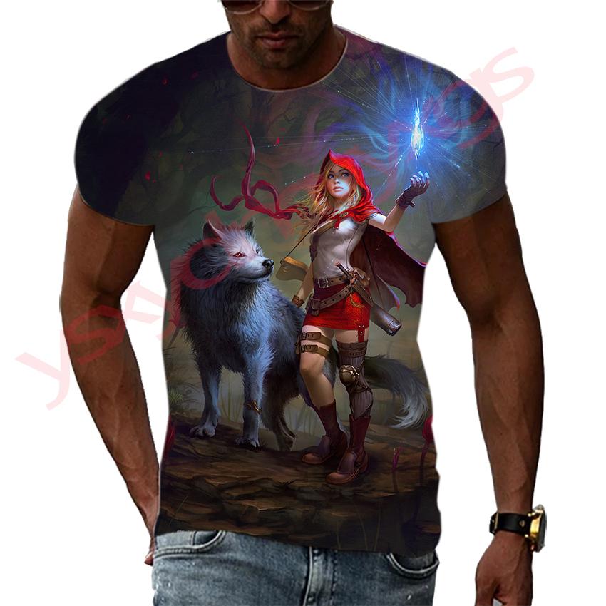 Japanese Cartoon Anime Magic Sexy Witch Men and Women T-Shirt HD 3D Printing Hip Hop Harajuku Tees Round Neck Short Sleeve Tops