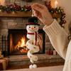 Winter Yarn Crafts for Family Christmas Spiral Crochet Kit, DIY Snowman Santa Craft Handmade Project Hanging Ornament Tree Mantel Decoration Keepsake