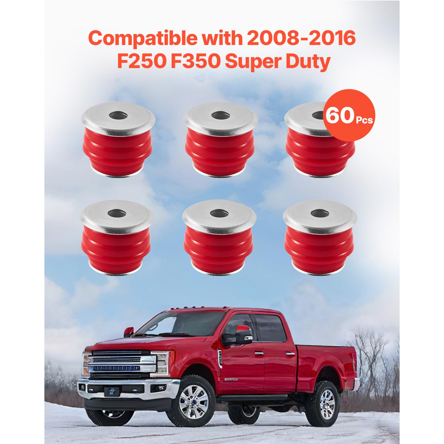 

SucceBuy Комплект втулок кузова 60/62 шт. Полиуретановый комплект втулок кузова Прочные компоненты Совместим с FordF150 F250 1980-1998