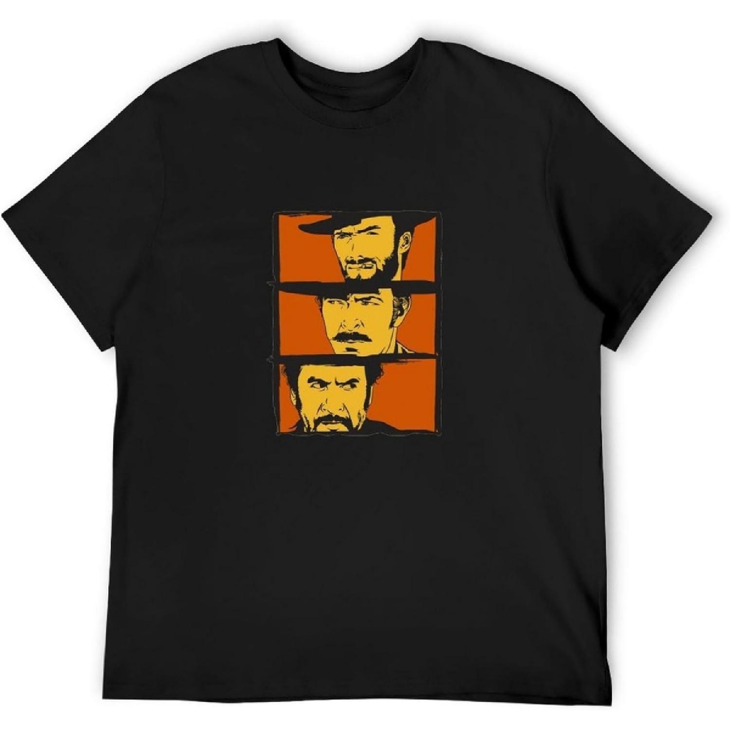 DANSU The Good The Bad The Ugly T Shirt Men Print Funny T-Shirt Cotton Soft Tshirt T-Shirt Black S