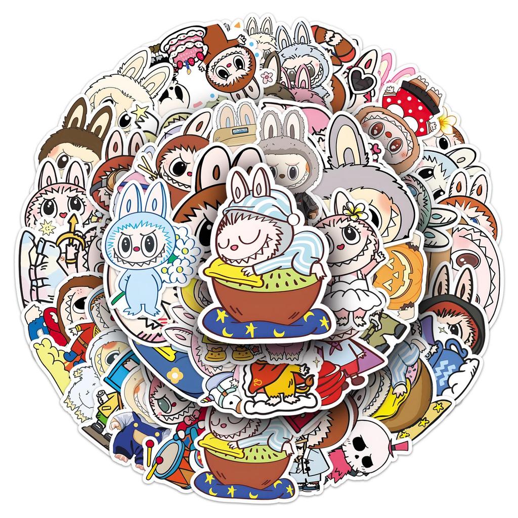 50 Labubu Stickers: Cute, Creative, Waterproof Doll Stickers for DIY Scrapbooks & Computers