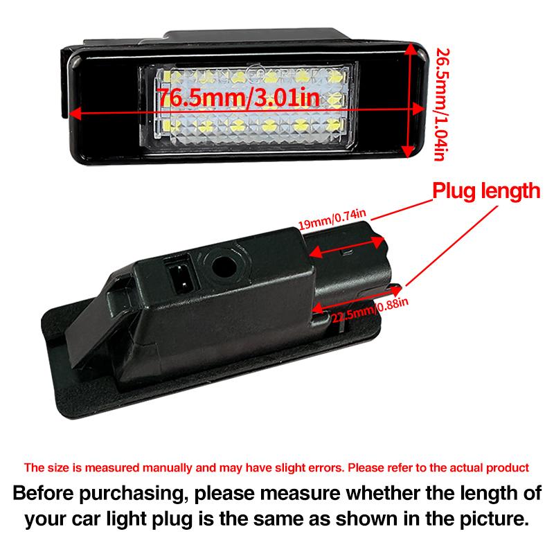 2PCS Car LED License Number Plate Light For Citroen Berlingo Estate Van 1996-2007 C2 3D Hatchback 2003-2009 C5 II 2001-2007