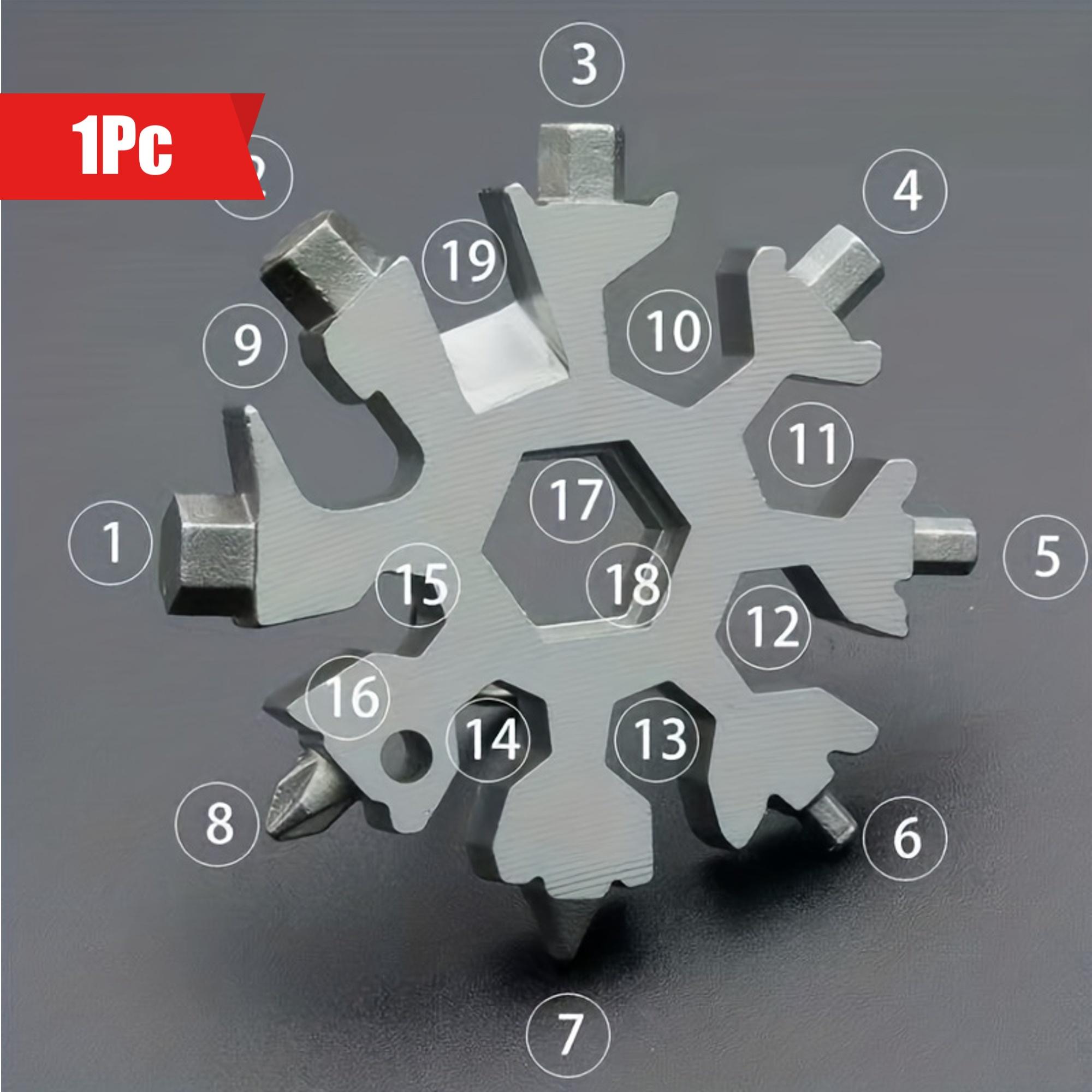 

18 in 1 Snowflake Spanner Keyring Hex Multifunction Outdoor Hike Wrench Key Ring Pocket Multipurpose Camp Survive Hand Tools чорний