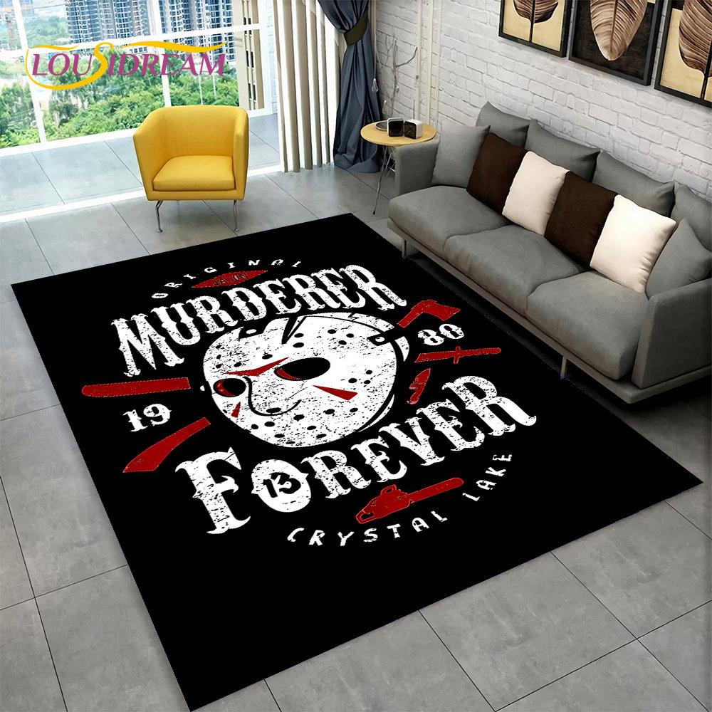 Horrorfilm-Charakter Chucky Saw Cartoon-Teppich, Teppich für Wohnzimmer, Schlafzimmer, Sofa, Fußmatte, Dekoration, rutschfeste Bodenmatte