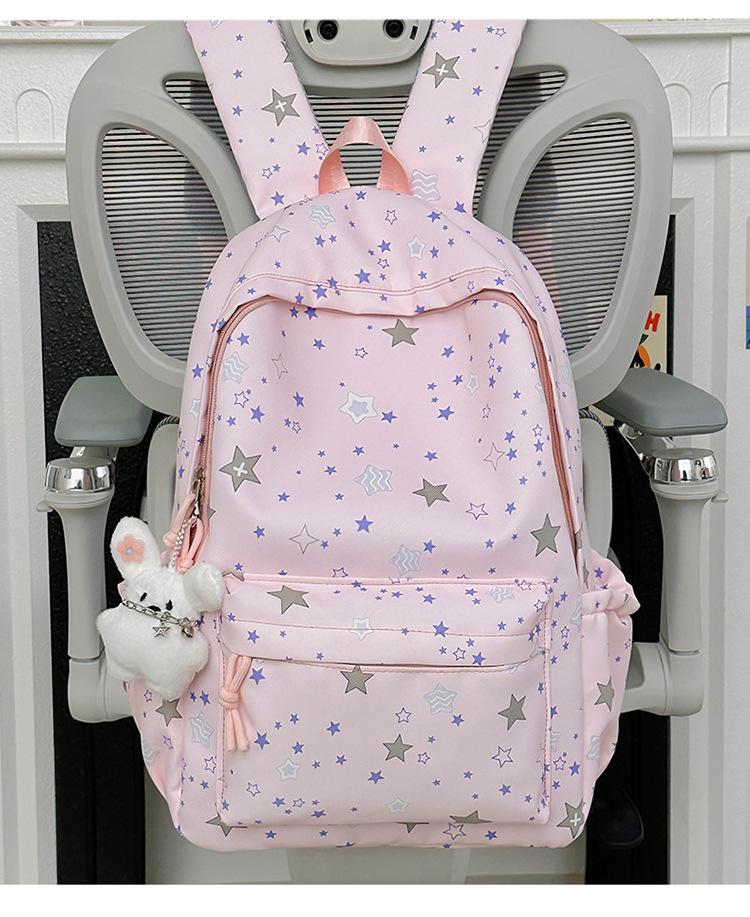 Schoolbag High Value Japanese Middle School Students Ins Schoolbag Star Versatile Backpack Large Capacity Travel Commuter Backpack Female