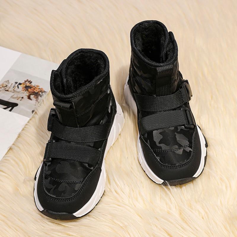28-38 Children's Winter Plus Plush Warm Snow Boots Cotton Boots Fashionable Waterproof Sports Shoes
