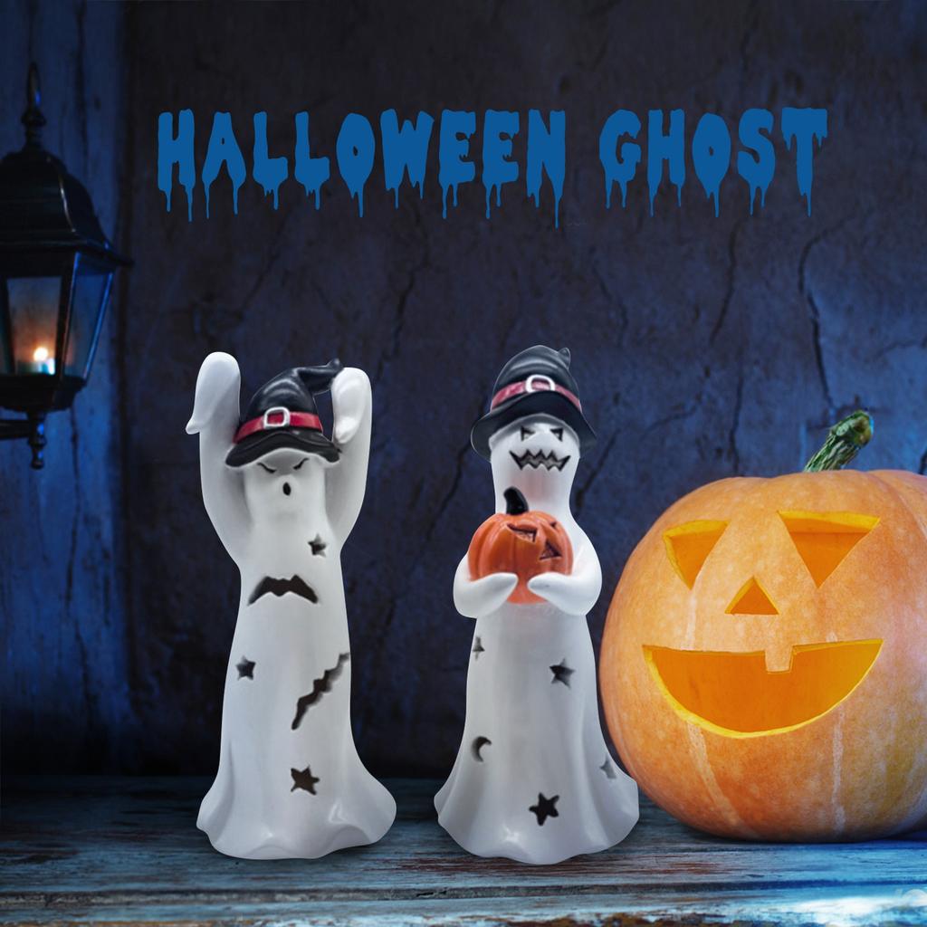 Halloween Kostra Bílý Duch Kreativní Ozdoba Pryskyřičné Řemesla