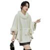 Big Fur Collar High-End Belt Shawl Cape Temperament Stand-Up Collar Short Coat Women