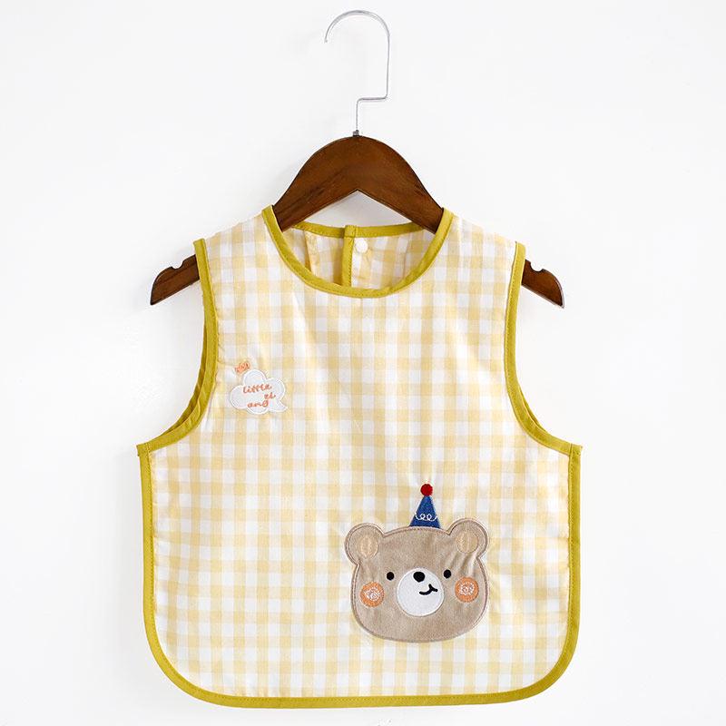 Waterproof Baby Bibs: Sleeveless, Anti-Stain, Solid Food Cartoon Coveralls for Infants and Toddlers