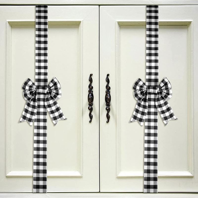 Versatile Festival Bowknot Decoration For Hanging On Doors Wall And Cabinets Polyester Christmas Accent