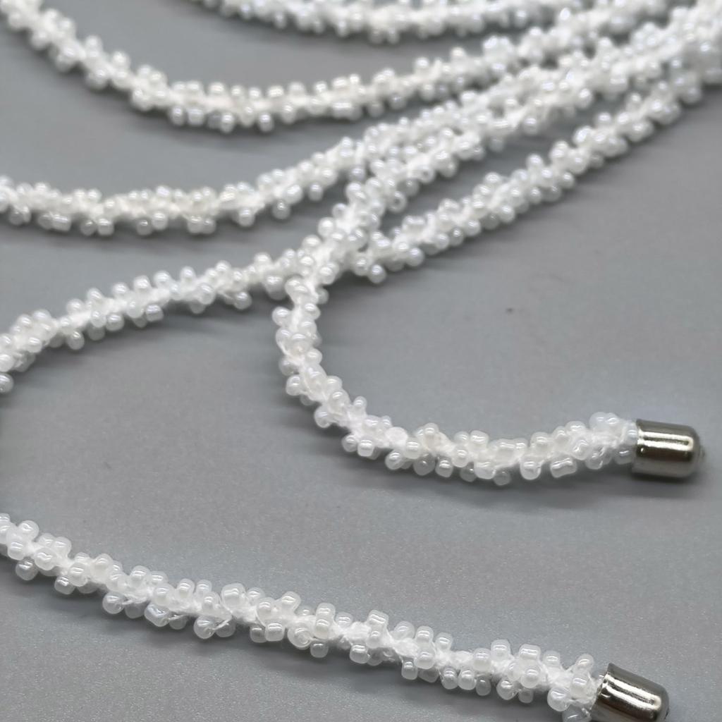 Long Statement Artificial Crystal Beaded Necklace Vintage Inspired Lightweight Multilayer Neckchain Handmade Accessory