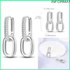925 Sterling Silver Cubic Zircon Earrings Double  For Women Heart Star Moon Earrings Elegant Birthday Jewelry Gifts