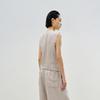 LESS 2025 Summer Straight Sleeveless Lapel Vest