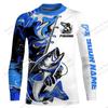 Blue Camo Fishing 3D Print Long Sleeve Crew Neck T-shirt Men Women Fashion Tops Tees Fishing Lover Tshirt Mens Clothing