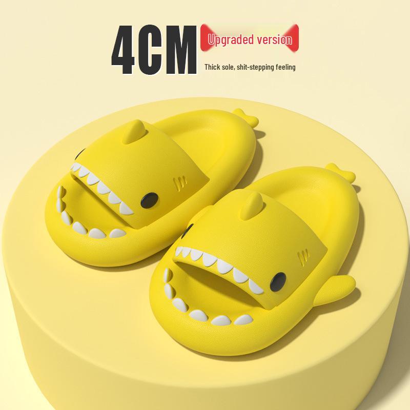 4cm Thick Sole Shark Slippers: Fun Cartoon EVA Slippers for Women, Men & Kids - Unique Stepping Sensation
