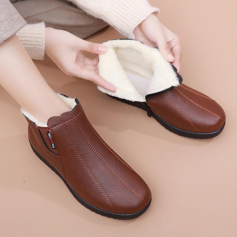 Women's Winter Non-Slip Soft Sole Boots - Warm Velvety Cotton for Middle-Aged and Elderly