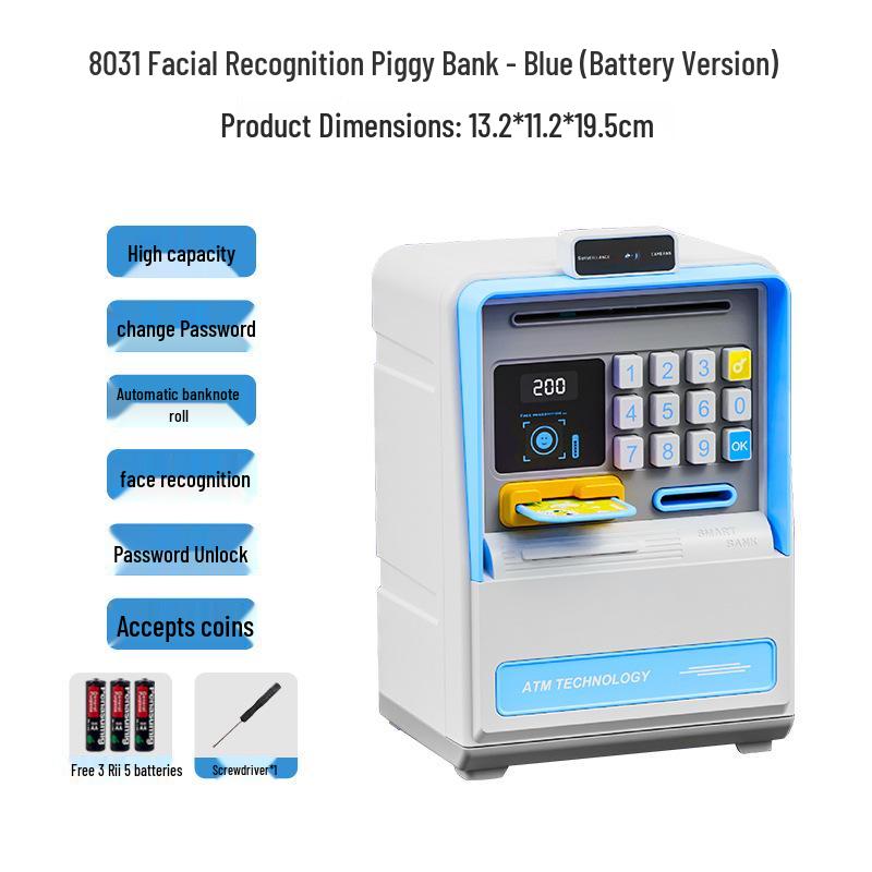 Smart Kids' ATM Money Saving Box with Face Recognition and Automatic Bill Rolling