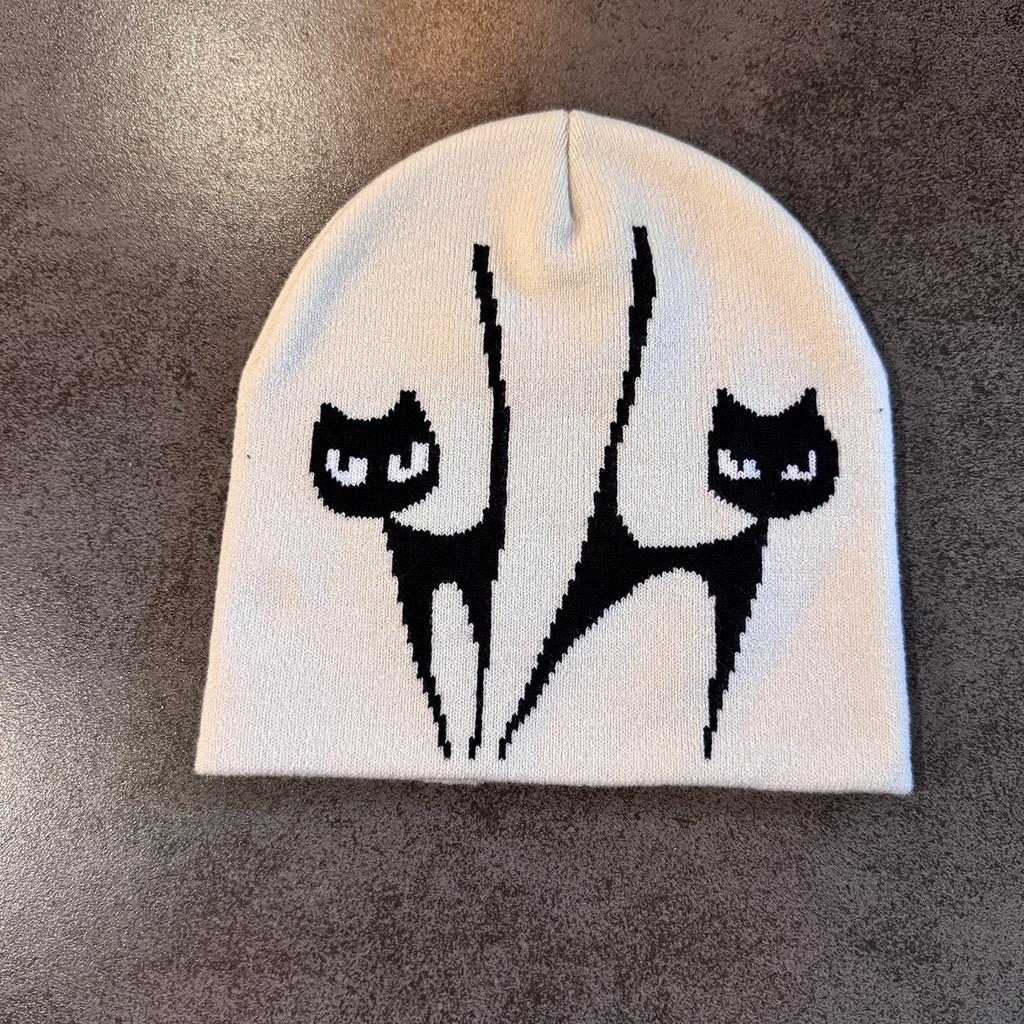 Уличная городская вязаная шапка с защитой ушей, дизайн с вышивкой лисы для повседневной носки