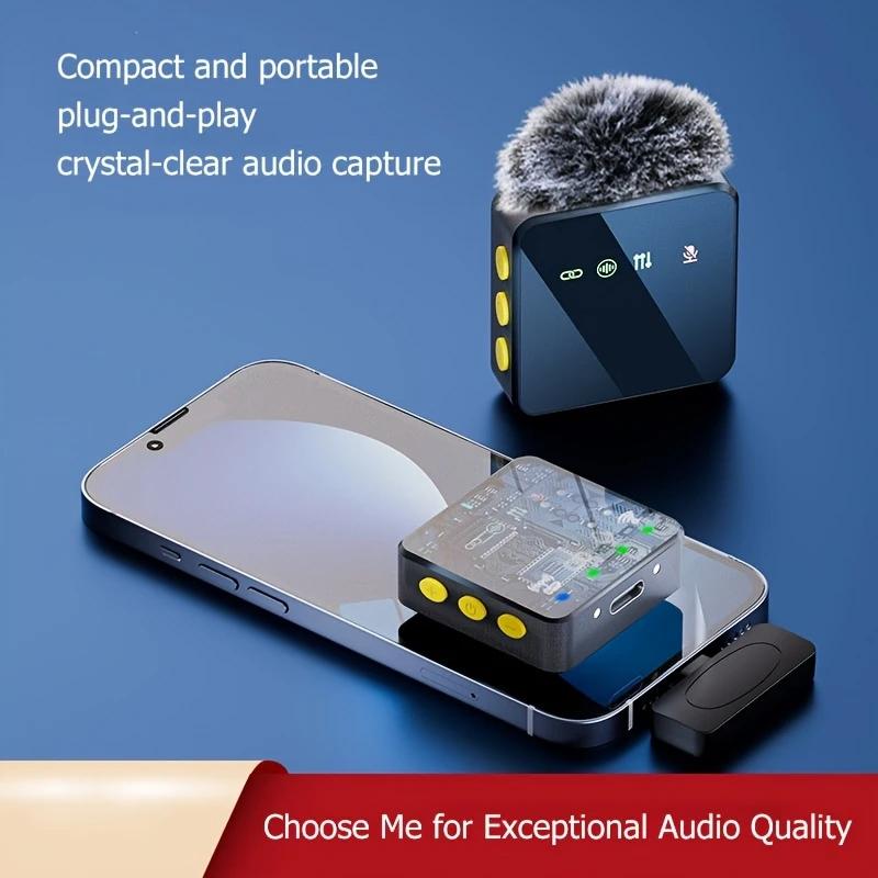 Professional Wireless Microphone System  USB-C Charging Silent Recording Capabilitymodern Design Perfect For Streaming And Calls