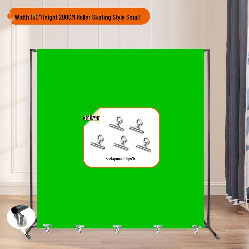 Portable Pull-Down Green Screen: Thick, Liftable, Telescopic Background for Keying and Live Streaming