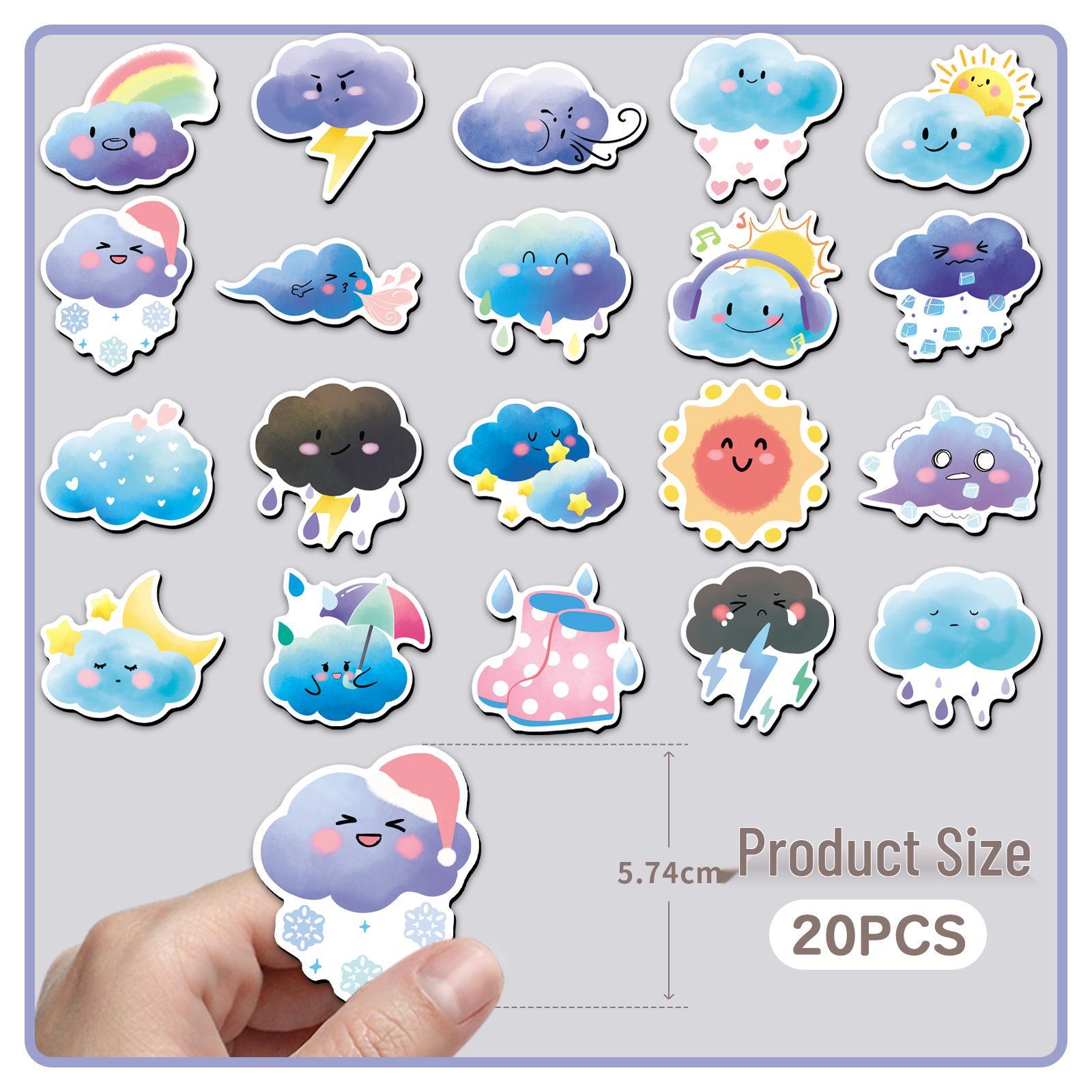 20 Fun Weather-Themed Soft Magnetic Fridge Magnets: Sunny, Rainy, Clouds & Sun Cartoon Stickers