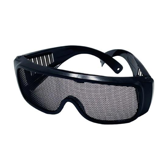 Safety Goggles with Metal Mesh Lens Impact-Resistant Lightweight Portable Outdoor Protective Glasses Tactical Eyewear