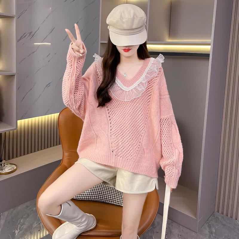 

IMAGINEX Women s Urban Casual Long Sleeve V-Neck Sweater One Size