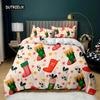 Christmas Duvet Cover Merry Christmas Tree Stockings Green Background Twin Bedding Set Double Queen King Polyester Qulit Cover