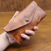 Handgefertigte pflanzlich gegerbte Leder Herren- und Damen-Langbrieftasche aus echtem Leder mit großem Fassungsvermögen, Hand-Zehenabdeckungsschicht, Rindsleder-Tasche