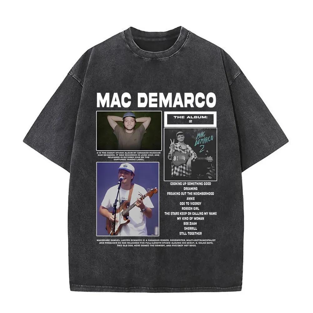 Washed Vintage Mac Demarco Merch T Shirt Men Women Casual Retro Cotton T Shirts Men's Fashion Oversized T-shirts Male Streetwear8