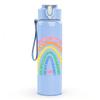 1PC Soft Pastel Rainbow Sky Print 750ml Color Plastic Sports Water Bottle Leakproof Flip Straw Lid Suitable for Sports Office Home Use