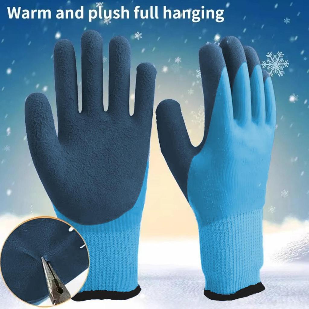 1Pair Winter Waterproof Work Safety Thermal Gloves Anti-Slip Grip Garden Gloves for Worker Builder Hands Protection