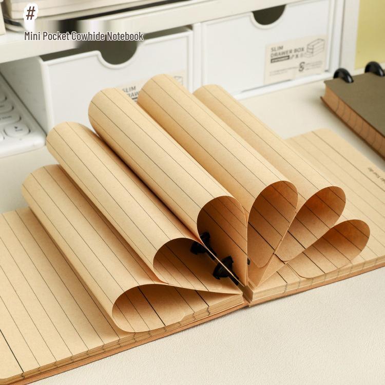 Retro Mushroom Pocketbook: Loose-leaf Cowhide Mini Notepad