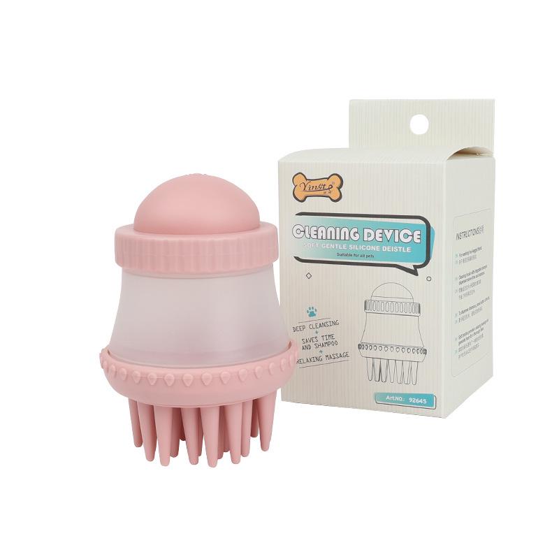 Silicone Pet Bath and Massage Brush with Liquid Storage 92645