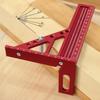 Multiple Angles Woodworking Square Measuring Ruler,22.5-90 Degree Aluminum Measuring Protractors Layout Measuring Tool