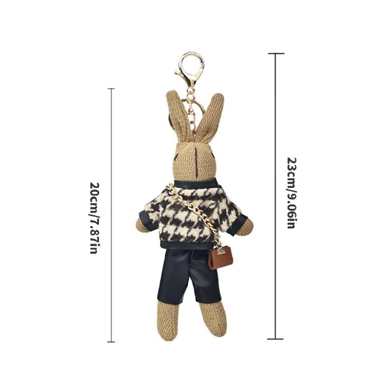 Delicate Play Dead Rabbit Doll Key Accessory Soft And Classical Pattern Backpack Pendant for Various Outfits