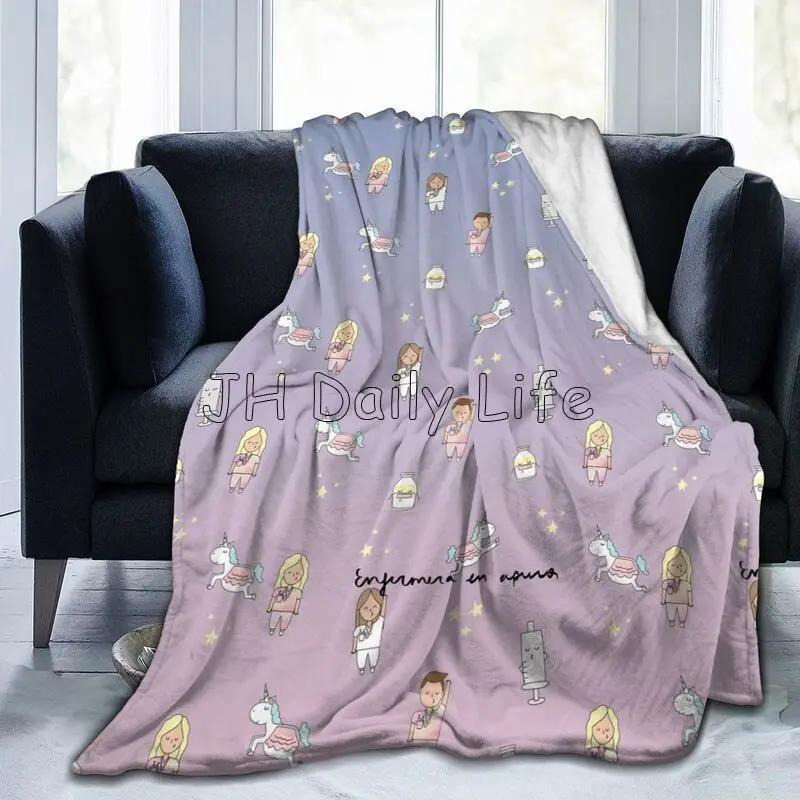 Custom Doctor Nurse Medical Flannel Fleece Blanket for Bed Sofa Soft Warm Lightweight Cozy Plush Throw Blankets for Home Nursery